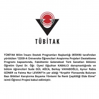 Geleneksel Türk Sanatları Bölümünden 2209-A Üniversite Öğrencileri Araştırma Projeleri Destekleme Programına Proje Kabulu
